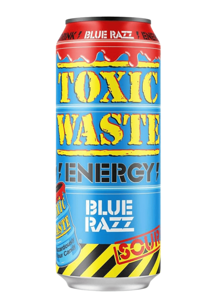 Giftig afval Energiedrank Zuur Blauw Razz