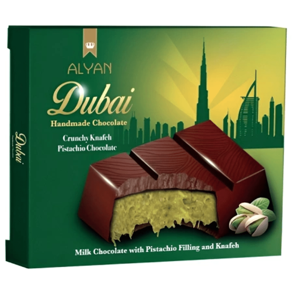 Alyan Dubai Milk Chocolate Crunchy Knafeh and Pistachio