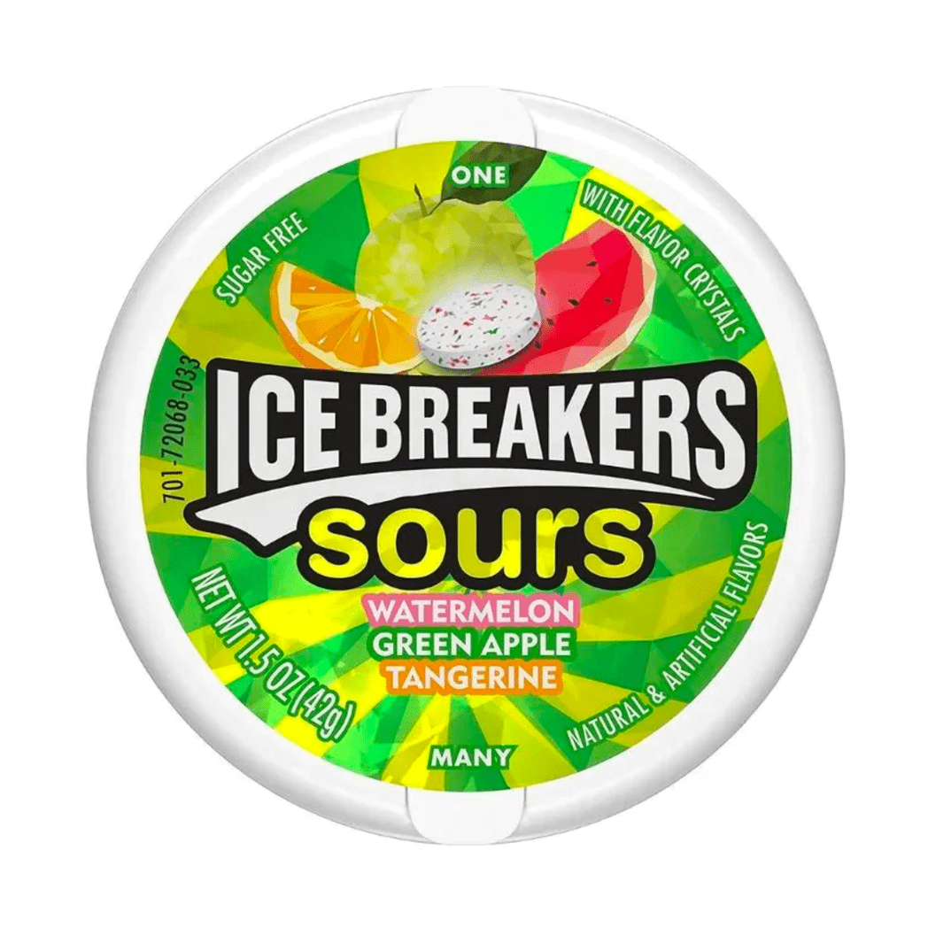 Ice Breakers verzuurt watermeloen, groene appel, mandarijn