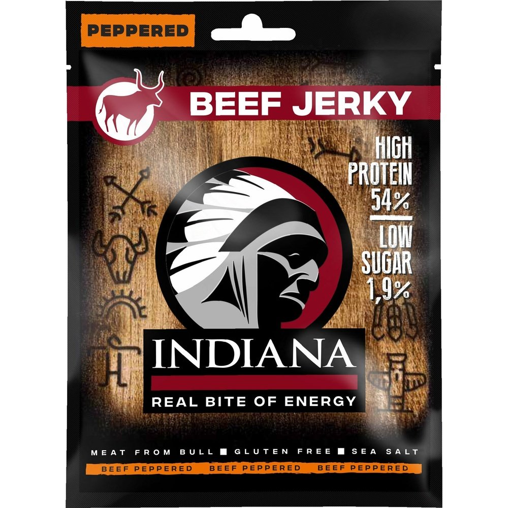INDIANA JERKY BEEF PEPPERED - My American Shop