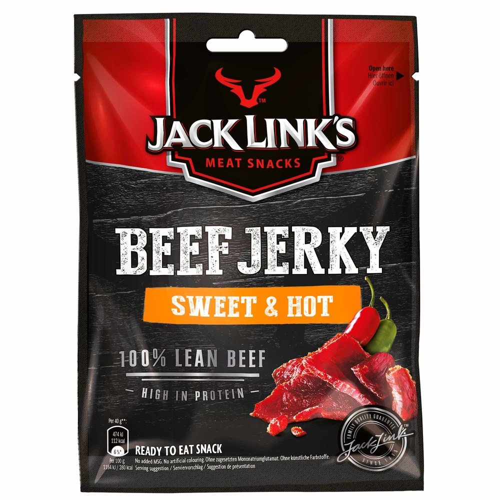JACK LINK'S BEEF JERKY SWEET & HOT MEDIUM - My American Shop