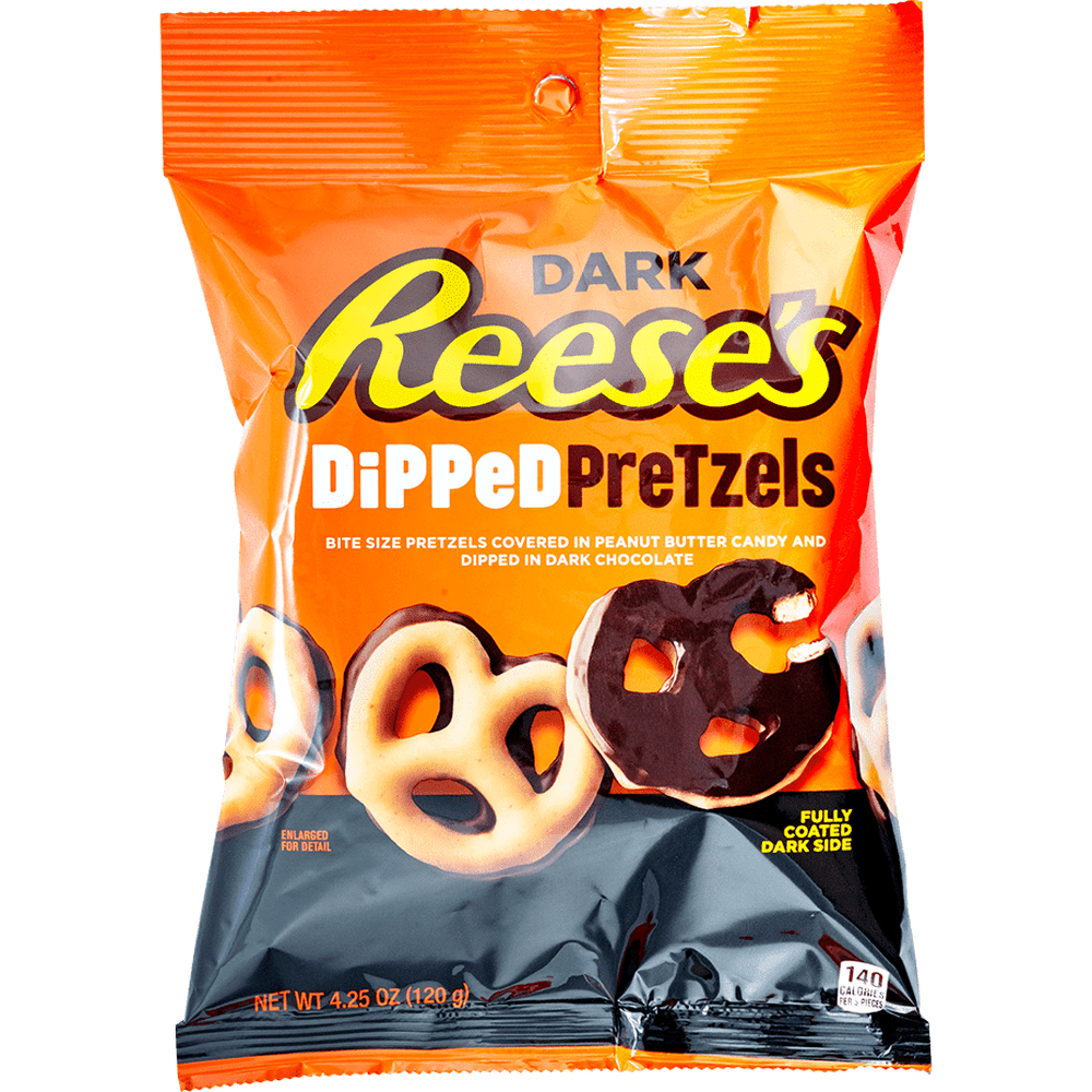 REESE'S DARK CHOCOLATE DIPPED PRETZELS 120 G - My American Shop