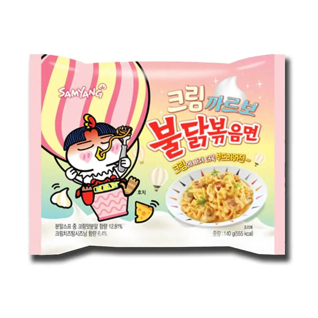 Samyang Buldak Cream Carbo 140g : ramen coréen épicé poulet sauce crémeuse carbonara