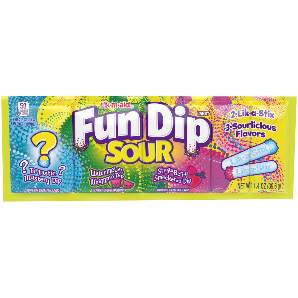 Wonka Fun Dip Sour Strawberry Watermelon and Mystery - My American Shop